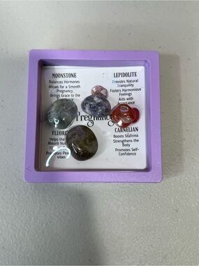 Assorted Polished Crystal Pregnancy Set - Purple Frame